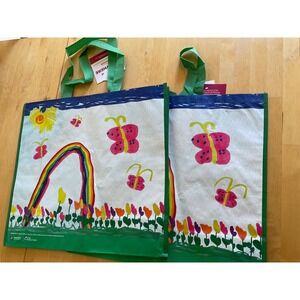 2 HomeGoods Reusable Shopping Bags Dana-Farber Jimmy Fund Rainbow Butterfly